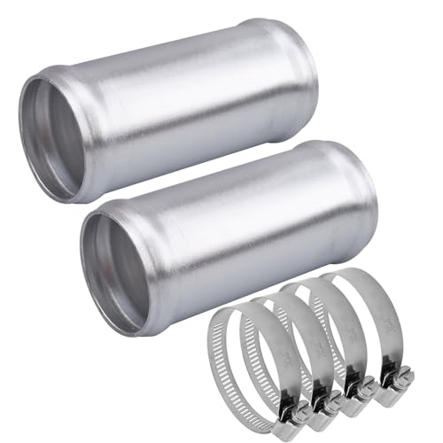 AC PERFORMANCE OD 1.75" Aluminum Tube Hose Joiner 2PCS with Clamps - size: 1.75" (45mm) - 2PCS