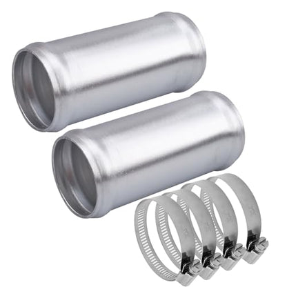 AC PERFORMANCE OD 1.75" Aluminum Tube Hose Joiner 2PCS with Clamps - size: 1.75" (45mm) - 2PCS