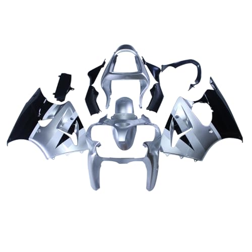 Silver Black Fairings Plastic for Kawasaki 2000 01 2002 ZX6R ZX600J ABS Bodywork - color: Silver White Black