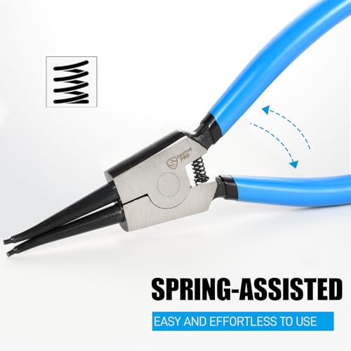 SMOTIVEPRO 9inch External Snap Ring Pliers, Heavy Duty Circlip Removal Tool - size: 1PC 9" External