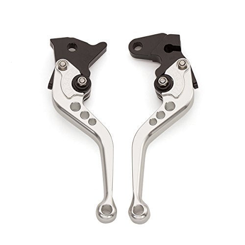 CNC Brake Clutch Levers Compatible with GROM MSX125 CBR300R CB300F CB300 CB300R CB300FA 2014-2020, CBR250R 2011-2013, CB400F CB400R 2013-15, CBR500R CB500F CB500X 2013-2020, CB125/F/R 2019-2020 - color: Silver Lever with Black Adjuster