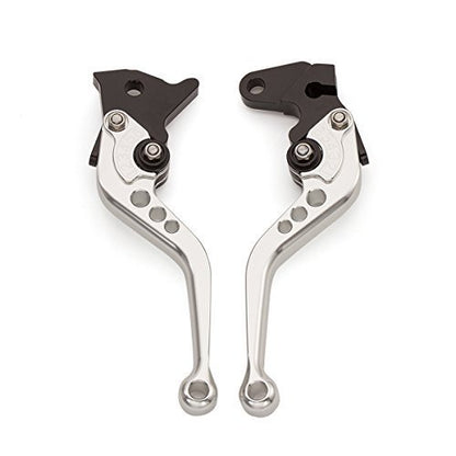 CNC Brake Clutch Levers Compatible with GROM MSX125 CBR300R CB300F CB300 CB300R CB300FA 2014-2020, CBR250R 2011-2013, CB400F CB400R 2013-15, CBR500R CB500F CB500X 2013-2020, CB125/F/R 2019-2020 - color: Silver Lever with Black Adjuster