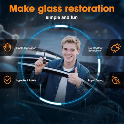 Windshield Chip Repair Kit, 2026 Car Windshield Repair Kit with Suction Cup Stand, DIY Auto Glass Repair Tools for Quick-Fix Bulls Eye Crack & Rock Chip, 2 Packs