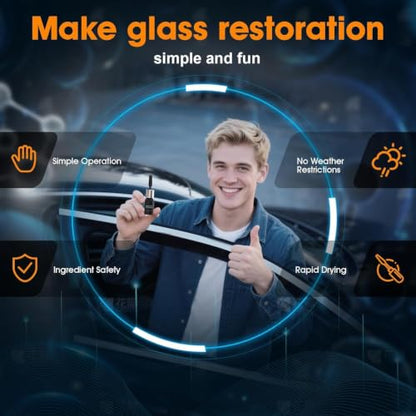 Windshield Chip Repair Kit, 2026 Car Windshield Repair Kit with Suction Cup Stand, DIY Auto Glass Repair Tools for Quick-Fix Bulls Eye Crack & Rock Chip, 2 Packs