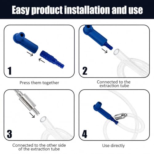 14 Pcs Brake Fluid Deflerator, Universal Brake Bleeder Kit with One Way Check Valve, Adapter,Hose,Caps & Clamps, Hydraulic Bleeding Tool for Car, Motorcycle and Clutch Systems