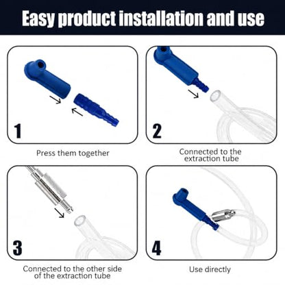14 Pcs Brake Fluid Deflerator, Universal Brake Bleeder Kit with One Way Check Valve, Adapter,Hose,Caps & Clamps, Hydraulic Bleeding Tool for Car, Motorcycle and Clutch Systems