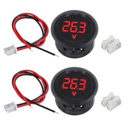 2 Pieces DC 4V-100V Voltmeter Gauge (Red) - color: Red, size: Not Waterproof