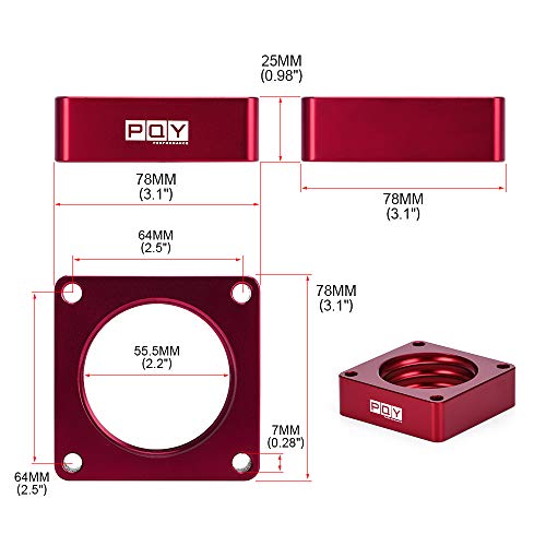 Throttle Body Spacer Compatible with 91-06 Jeep Wrangler TJ YJ LJ Cherokee XJ 2.5L/4.0L Engine Gas MJ w/Gasket 1" Raise Manifold Carb Red - color: red