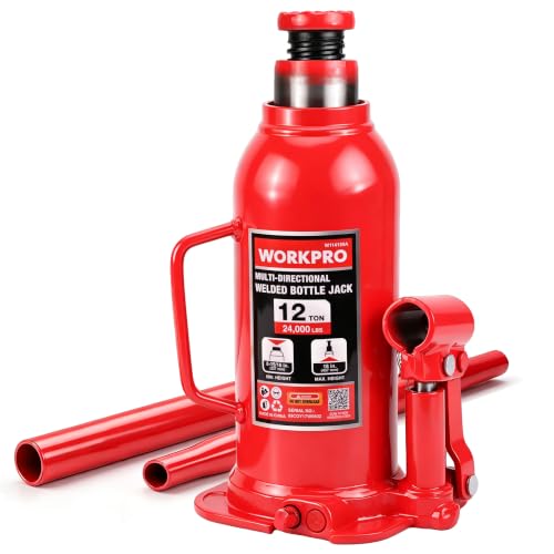 WORKPRO Bottle Jack, 12 Ton Heavy Duty Multi-Directional Welded Bottle Jack - size: 12 Ton (Multi-Directional)