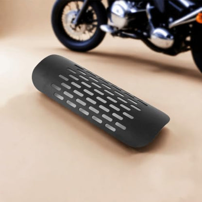 Motorcycle Heat Guard Metal Exhaust Durability Ventilation Hole Muffler Guard Universal Scratch Mar-Proof For Motorcycle(Black)