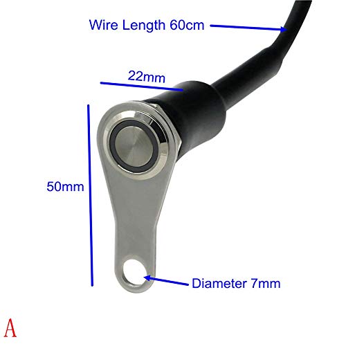 RAYANA Universal Stainless Steel LED Motorcycle Switch ON-Off Handlebar Adjustable Mount Waterproof Switches Button DC12V Fog Light (Color : A-red-Latching)