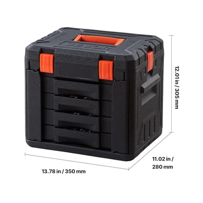 VEVOR 230 PCS Mechanic Tool Set with 4-Drawer Tool Box 1/4" 3/8" 1/2" Drive - size: 230-PCS