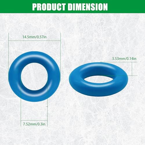 JA&MIU 50 PCS Fuel Injector O-Ring Set Light Blue Viton (7.52mm X 3.53 mm) - size: Light Bule - 50