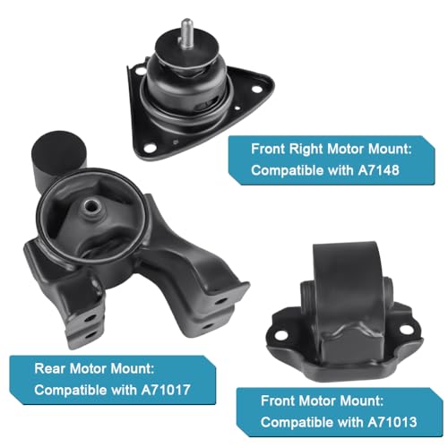 Engine Motor & Transmission Mount Kit Replacement for 2010-2013 Kia - size: 3PCS-Compatible with 2010-2013 Forte 2.0L& 2.4L