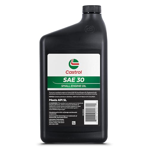 Castrol SAE 30 Small Engine Oil For 4-Cycle Engines – Protects Against Rust & Corrosion – Formulated For Air-Cooled Engines (1 Quart) - size: 1 Quart