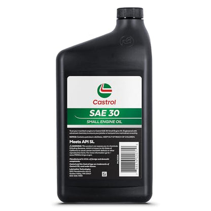 Castrol SAE 30 Small Engine Oil For 4-Cycle Engines – Protects Against Rust & Corrosion – Formulated For Air-Cooled Engines (1 Quart) - size: 1 Quart