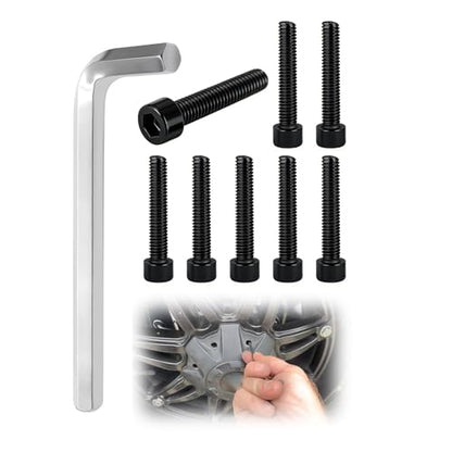 8 Pack Upgrade Fuel Wheel Center Cap Screws, with Adapter Tool - style: 8 Pcs 1002-53-B