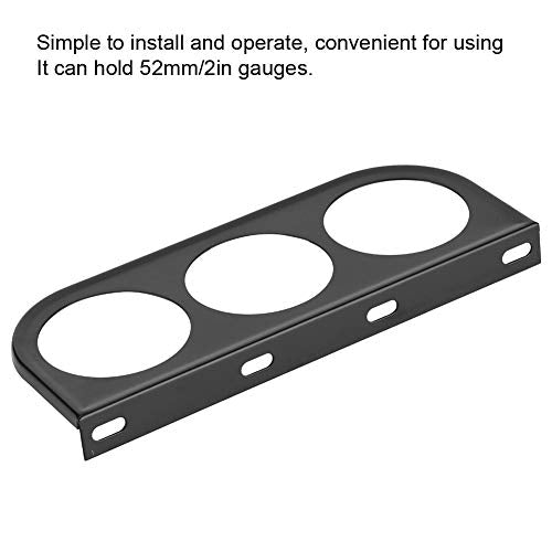 Gauge Holder 52mm/2in 3 Hole Triple Instrument Panel Shell Gauge Mounting Bracket Car Dashboard Meter Iron Holder Gauge Pod Gauge Mount(Black) - color: Black