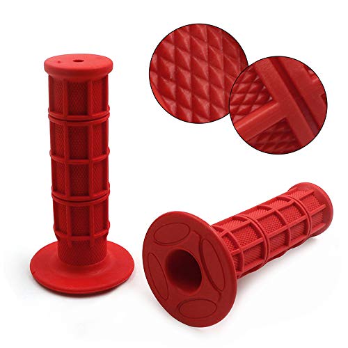 Worldmotop Motorcycle Handlebar Grips Non-Slip Soft Rubber Grips Handlebar with 7/8" 22mm 24mm Replacement for All Off Road ATV Dirt Bike, Bike Handle Grips(Black)