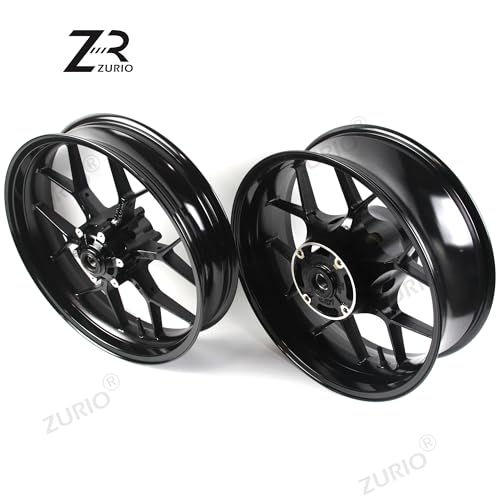 Gloss Black Front and Rear Wheel Rims Compatible with Honda CBR1000RR 2008-2016