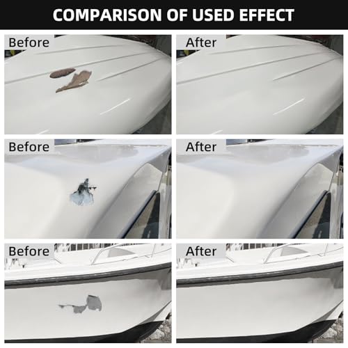 Globalcom Fiberglass Boat Repair Kit White, Gel Coat Repair Kit for Boats