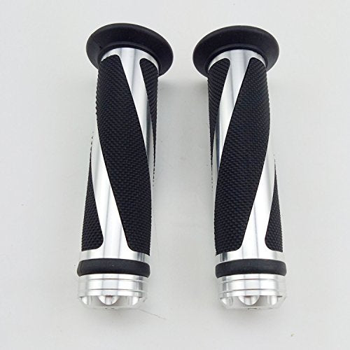 Universal Motorcycle Rubber Gel Handlebar Hand Grips for 7/8" Bar End Handle Bars Sports Bikes - color: Silver