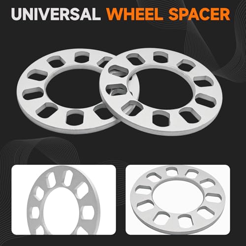 4 Pack Universal Wheel Spacers, 5/16" (8mm) Die Cast Replacement Wheel Spacer for 5 Lugs Wheels/Rims, Fits 100-120mm Multiple Bolts Pattern, 5x100, 5x108, 5x110, 5x112, 5x114.3, 5x115, 5x120 - size: 8mm-Pack of 4