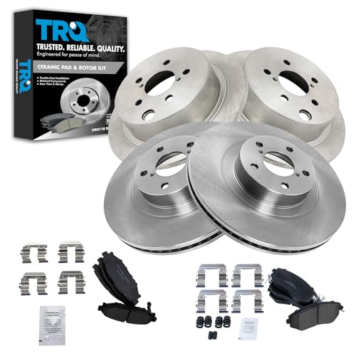 TRQ Front & Rear Ceramic Brake Pad & Rotor Kit - style: BKA14240