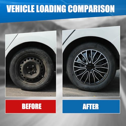 Winjet 16 inch Universal Hubcaps for Steel Wheel Rims Cover,Snap On Car Truck SUV Wheel Rim Covers,Steel ABS+PC Material Set of 4(16 inch,Silver Lacquer & Black Lacquer) - color: Silver Lacquer & Black Lacquer (5086-DP-16), size: 16 inch