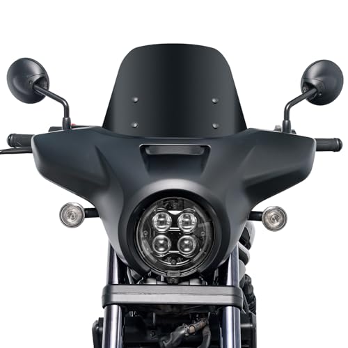 Motorcycle Headlight Fairing Cowl Windscreen for Rebel CMX 1100 2021-25 - color: Smoke+Matte Black