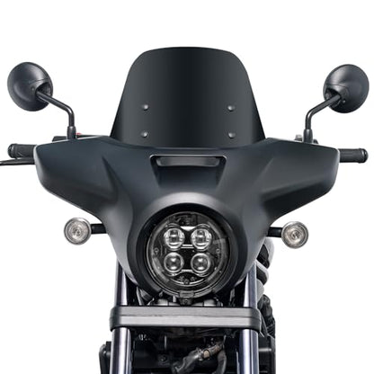 Motorcycle Headlight Fairing Cowl Windscreen for Rebel CMX 1100 2021-25 - color: Smoke+Matte Black