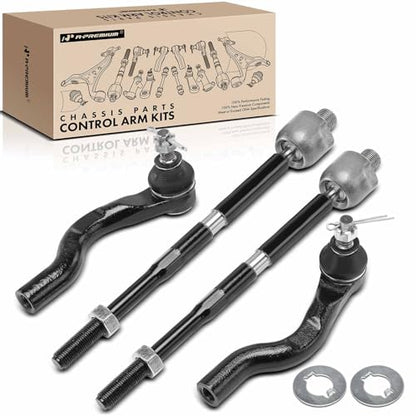 A-Premium Front Inner & Outer Tie Rod End Kit, Compatible with Honda