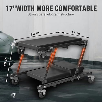 Torin 2-in-1 Foldable Garage Shop Creeper, 36" Black, 300 lbs Capacity, 6 Wheels, ATR6505B - style: Black Foldable Creeper