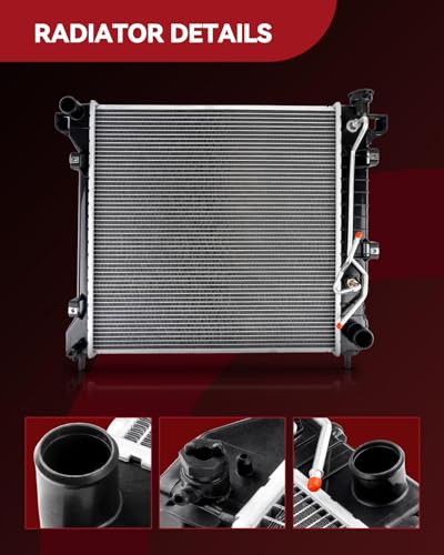 CU1290 Assembly Aluminum Core radiator Compatible with 1992-2000 Civic, 1993-1995 Civic del Sol 1.6L, 1993-1995 Civic del Sol 1.5L, 1996-1997 Civic del Sol - style: CU1290