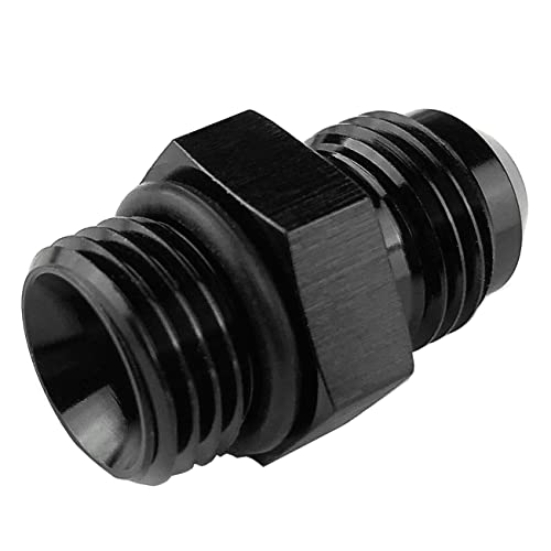 8AN O-ring Boss to 8 AN Male Flare Adapter Fitting AN8 Flare Twin Hose Union fuel Pump Rail Line Aluminum Black Anodized JIC 08 AN to AN 8 ORB - size: 8AN to 8AN Oring