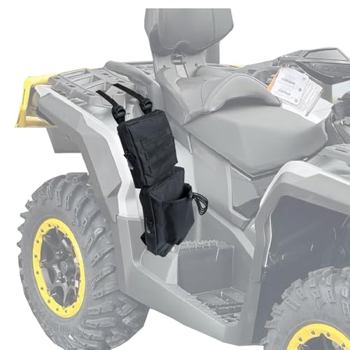2 Pack ATV Fender Bags, Detachable Saddle Bag ATV Gear Bags Water-resistent Motorcycle Bag Compatible with Sportsman Scrambler TRX FourTrax Outlander Grizzly UTV Hanging Storage Bag Black - color: Black