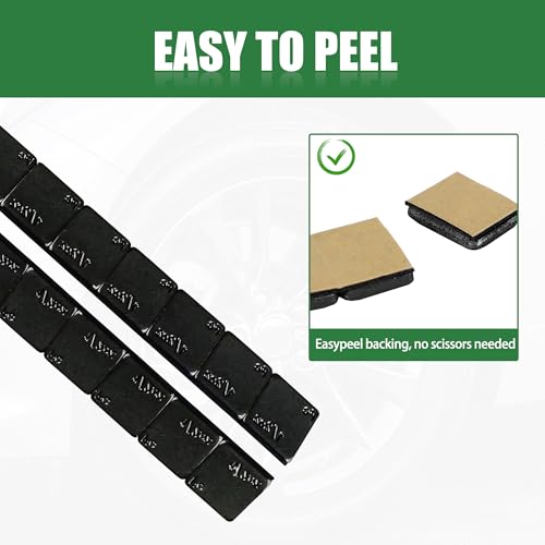 1/2 oz Stick On Wheel Weights 144pcs 72oz Low Profile Black - color: Black, size: 0.5oz-144PCS