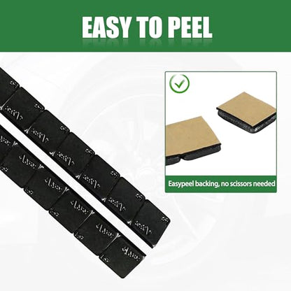 1/2 oz Stick On Wheel Weights 144pcs 72oz Low Profile Black - color: Black, size: 0.5oz-144PCS