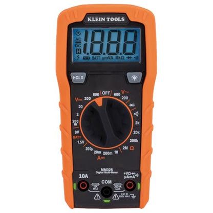 Klein Tools MM325 Multimeter, Digital Manual-Ranging 600V AC/DC Voltage Tester, Tests Batteries, Current, Resistance, Diodes, and Continuity - size: Manual-Ranging