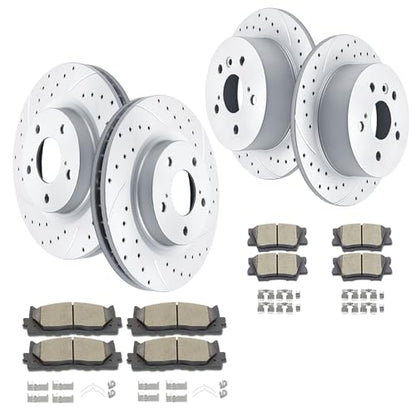 Acinoparts Front (11.65") and Rear (11.06") Brake Kit for 2008–2012 Toyota - size: ABK00301