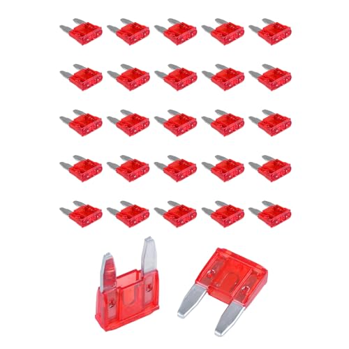 25 PCS 10 Amp Mini Car Fuses, 10A Automotive Blade Fuse Kit for Short Circuit Protection, Blade Style Fuses Replacement for Car RV Truck SUV Motorcycle, Car Accessories - color: 10A
