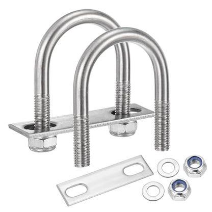 METALLIXITY U Bolts 4Set M10x45x76,Round U Bolt Kits 304 SS U Clamp - color: Silver, size: M10x45x76mm