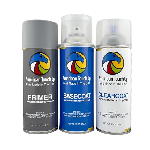 American Touch Up Paint Compatible with Jeep | AY97TQ7/PQ7 Gunmetal Pearl | Spray Paint (Primer/Basecoat/Clearcoat) - color: AY97TQ7/PQ7 Gunmetal Pearl, size: Primer/Basecoat/Clearcoat