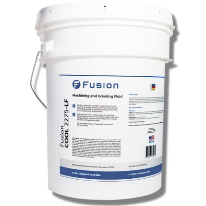 Machining Fluid with Low Foam by Fusion Chemical | Fusion Cool 2275 LF | General Purpose Coolant with Exceptional Low Odor, High-Lubricity | Semi-Synthetic | Microemulsion (5 Gallon Pail) - size: 5 Gallon
