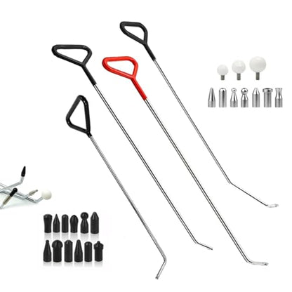 LadyRosian Car Dent Repair Rods Stainless Steel Tools Paintless Dent Repair Kits with Accessory for Car Dents Hail Damage Removal Set - color: Repair Tool B