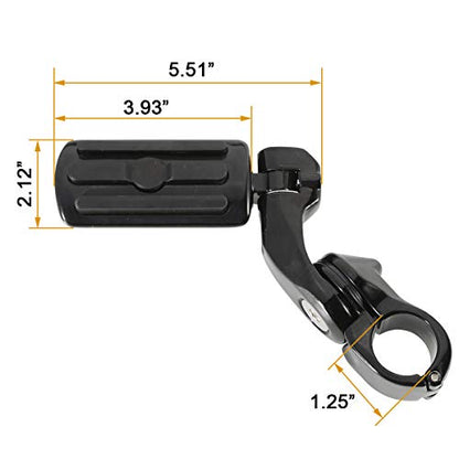 TCT-MOTORPARTS 1 1/4" Highway Engine Guard Crash Bar & Foot Pegs Fit for Harley Road King Glide Street Electra Glide Ultra FLHT FLHX FLHR 2009-2024 - color: Black Engine Crash Bar+Footpegs #2