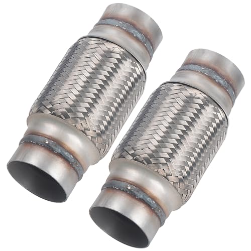 2 Pcs Exhaust Flex Pipe, 2.5''x 6''Stainless Steel Heavy Duty Exhaust Flex Pipe, Double Braid Exhaust Flex Tube, Overall Length 8'' - size: 2.5''x6''x8'', style: 2 PCS