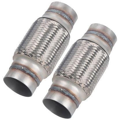 2 Pcs Exhaust Flex Pipe, 2.5''x 6''Stainless Steel Heavy Duty Exhaust Flex Pipe, Double Braid Exhaust Flex Tube, Overall Length 8'' - size: 2.5''x6''x8'', style: 2 PCS