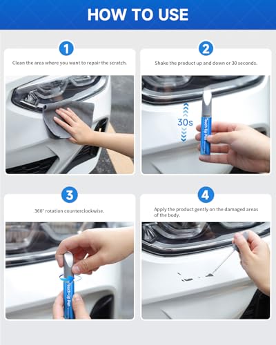 Touch Up Paint Compatible with Toyota Exact Match Touch Up Paint Car Scratch Repair (Blazing Blue Pearl （8T0）) - color: Blazing Blue Pearl （8T0）