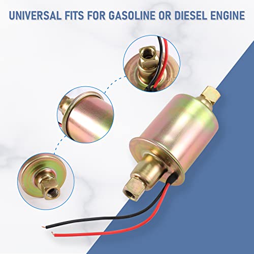 JDMSPEED New Universal Electric Fuel Pump For Gas Diesel Marine Carbureted E8016S - size: E8016S (2.5-4.5 PSI)